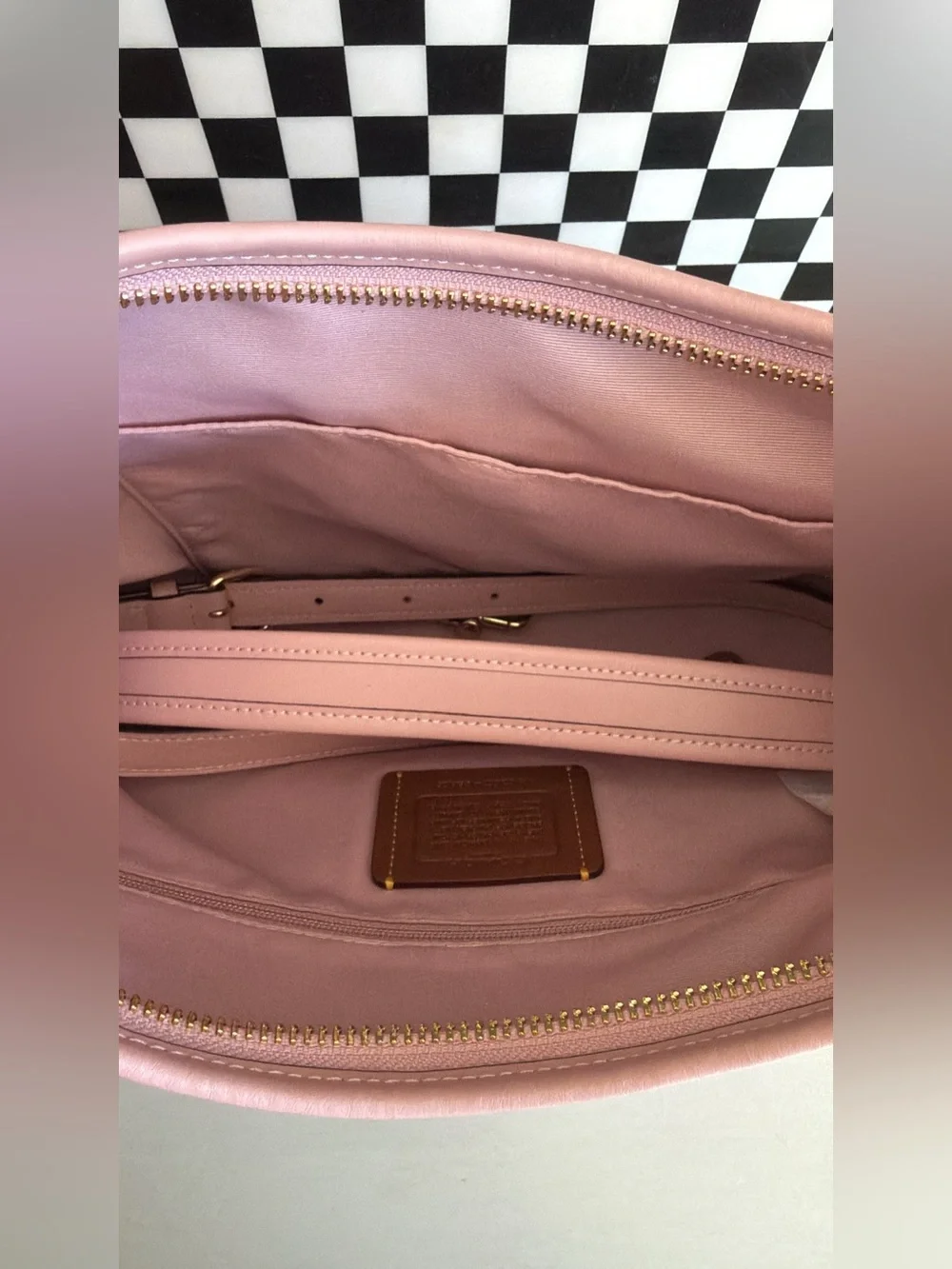 🌸COACH Pink Denim Laurel Shoulder Bag NWT